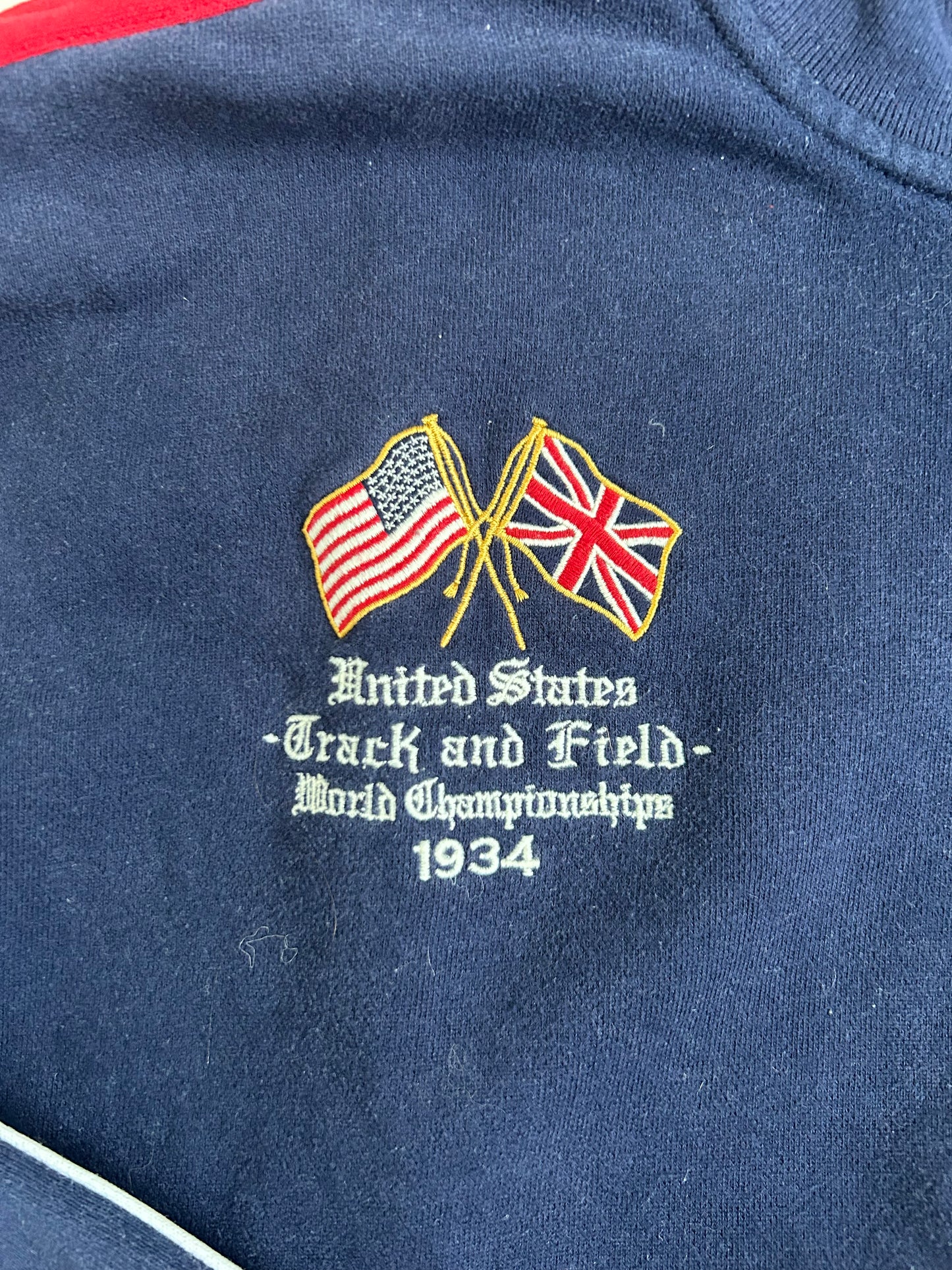Polo Ralph Lauren Small Pony "USA" Track & Field Zipper Sweater