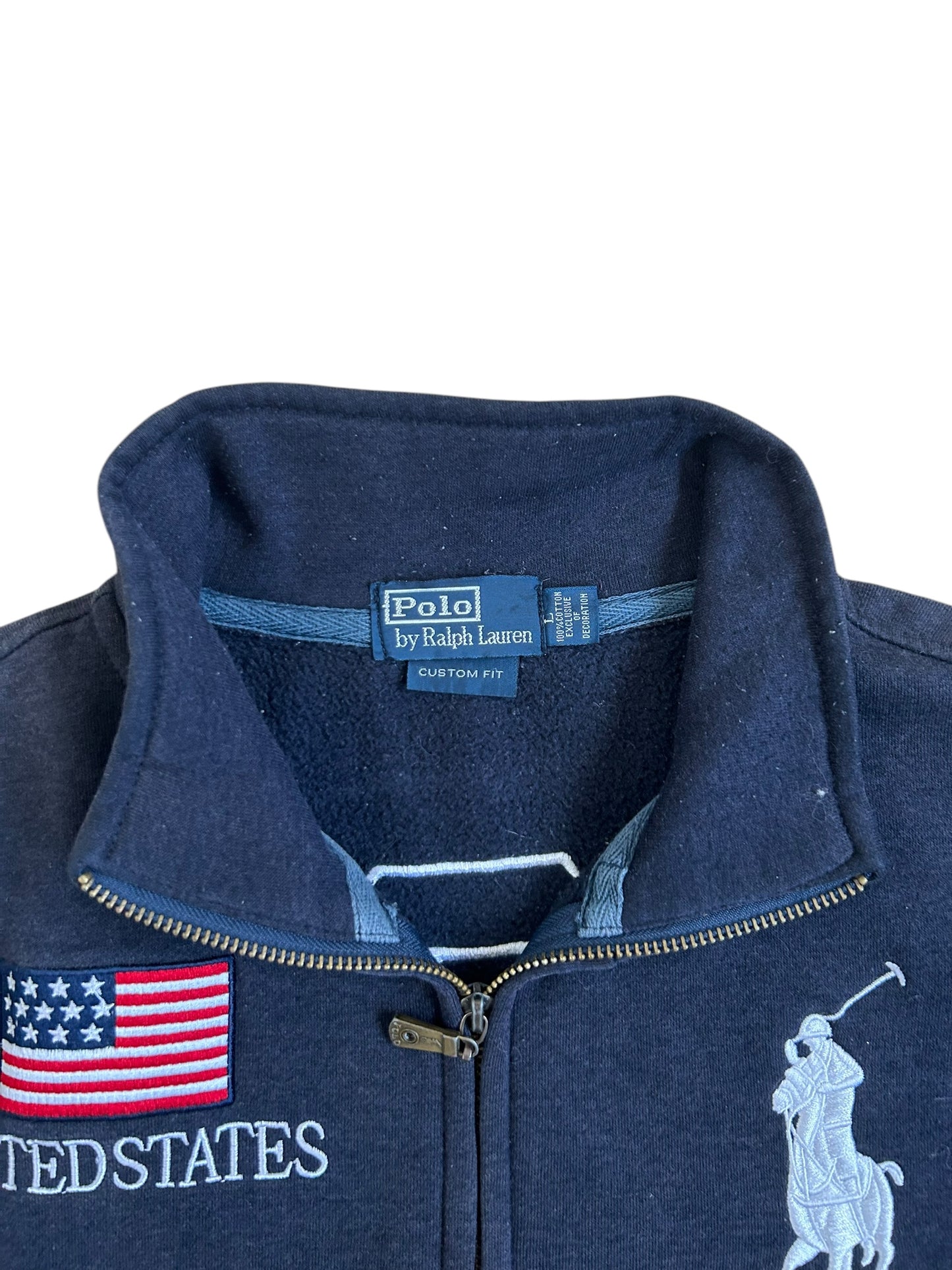 Polo Ralph Lauren Big Pony "UNITED STATES" Flag Zipper Sweater