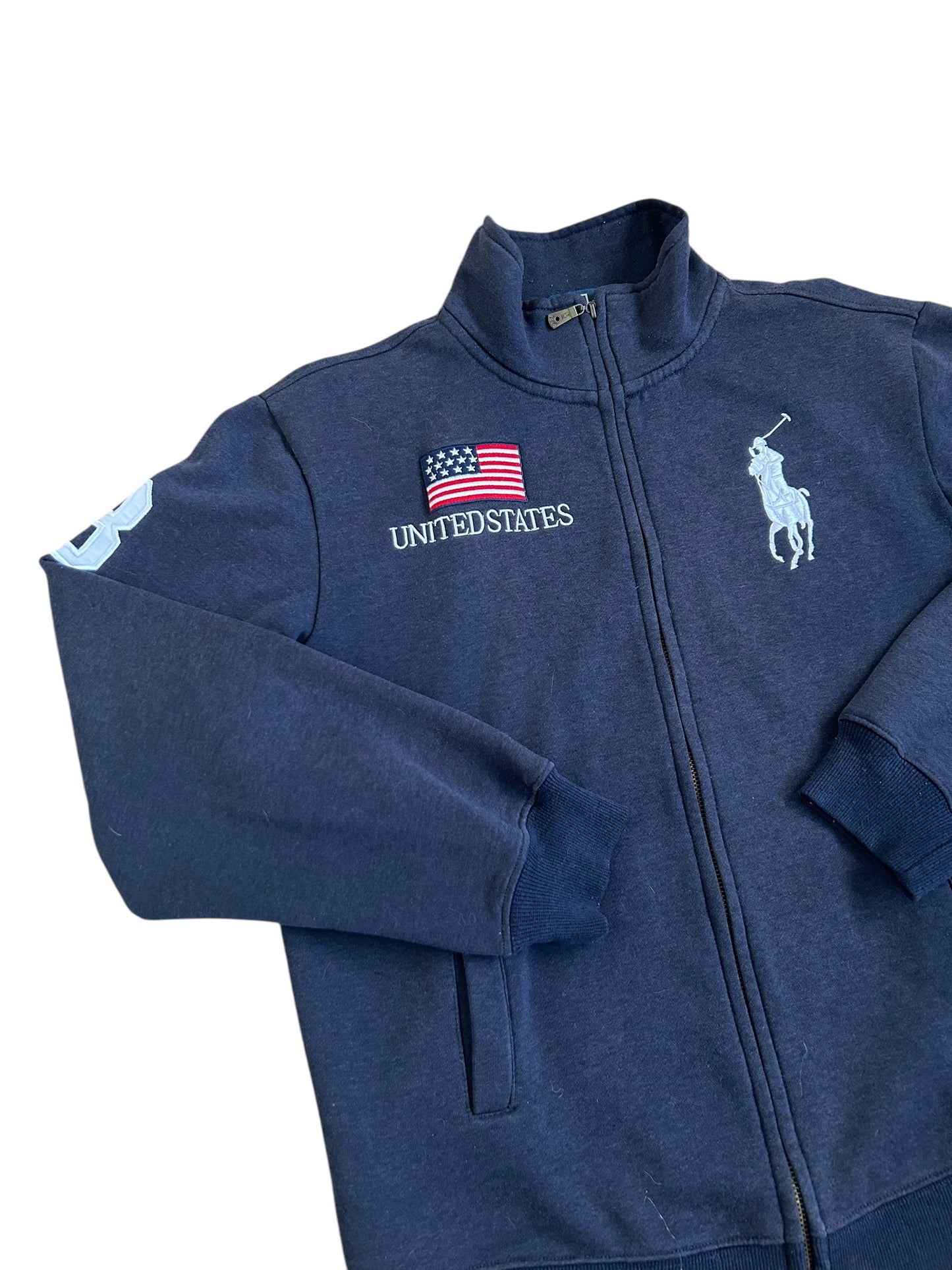 Polo Ralph Lauren Big Pony "UNITED STATES" Flag Zipper Sweater