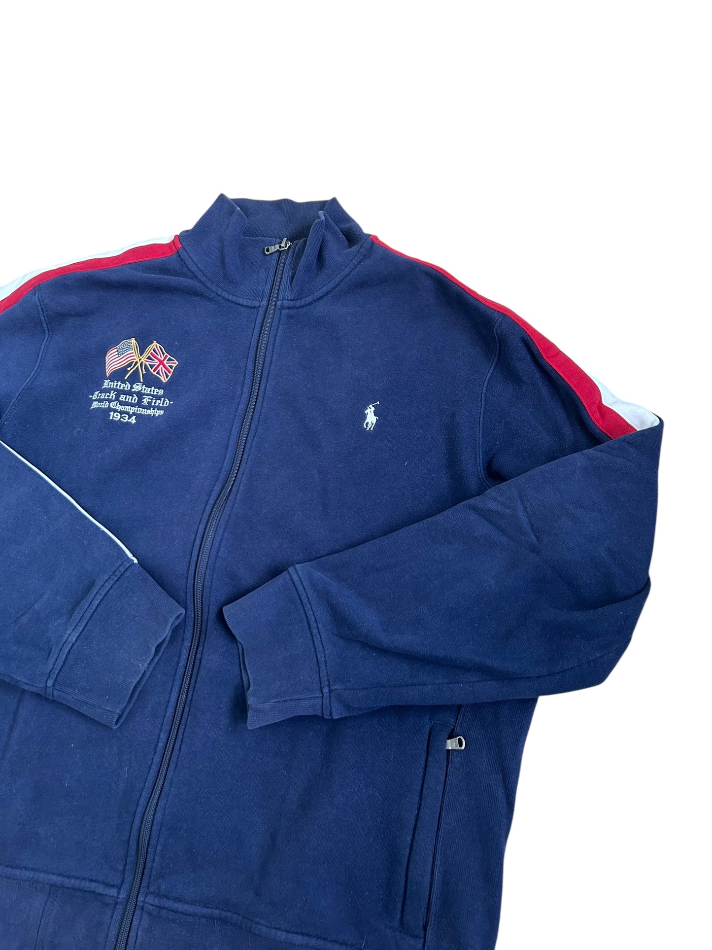 Polo Ralph Lauren Small Pony "USA" Track & Field Zipper Sweater