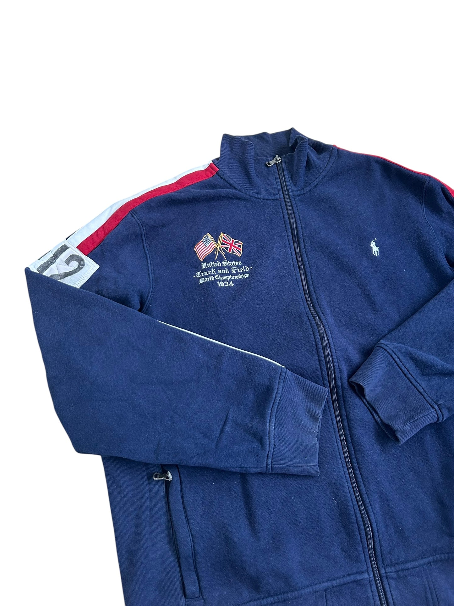 Polo Ralph Lauren Small Pony "USA" Track & Field Zipper Sweater