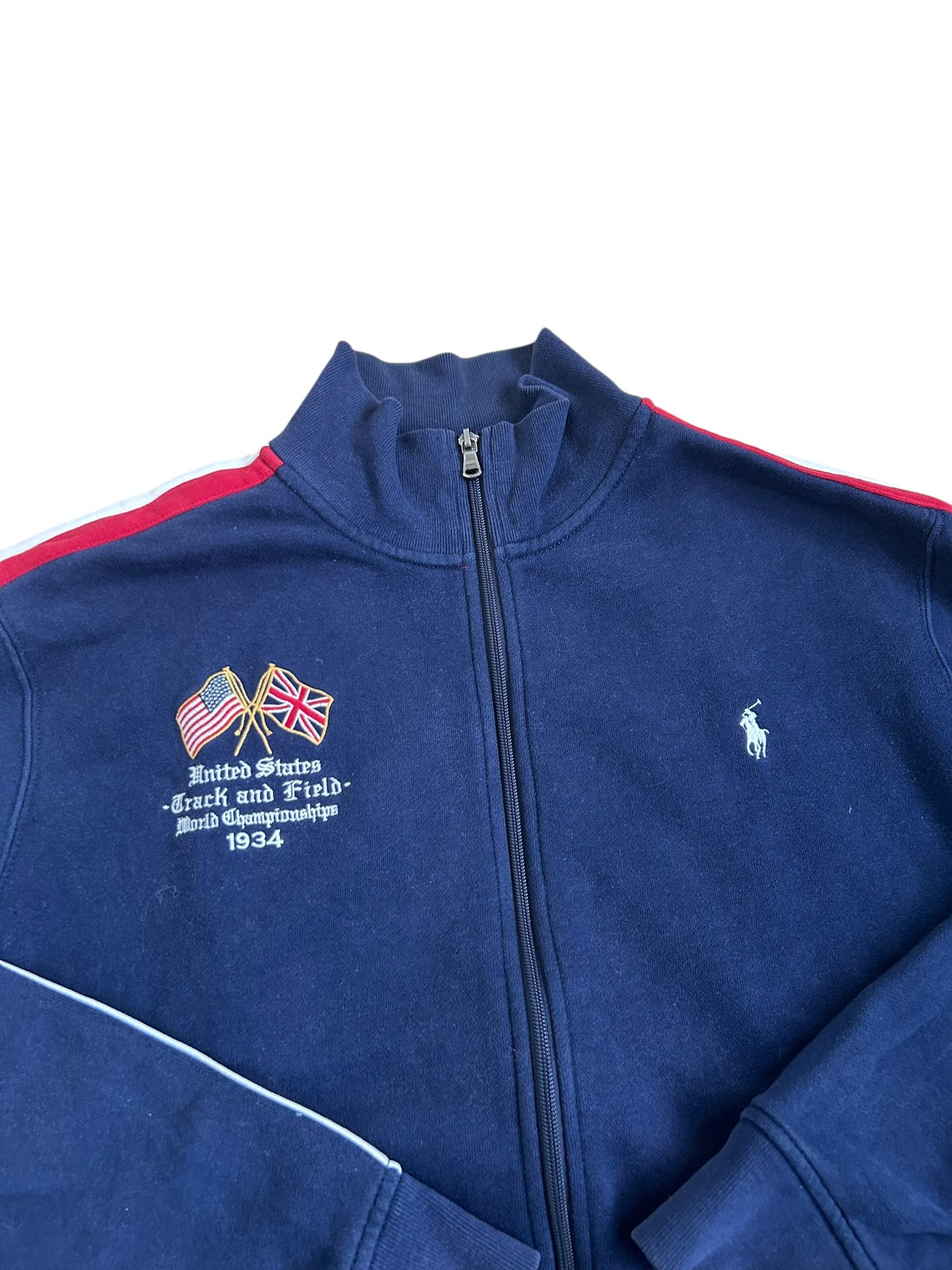 Polo Ralph Lauren Small Pony "USA" Track & Field Zipper Sweater