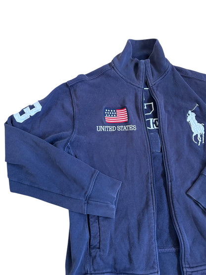 Pull zippé à imprimé drapeau « USA » Big Pony de Polo Ralph Lauren