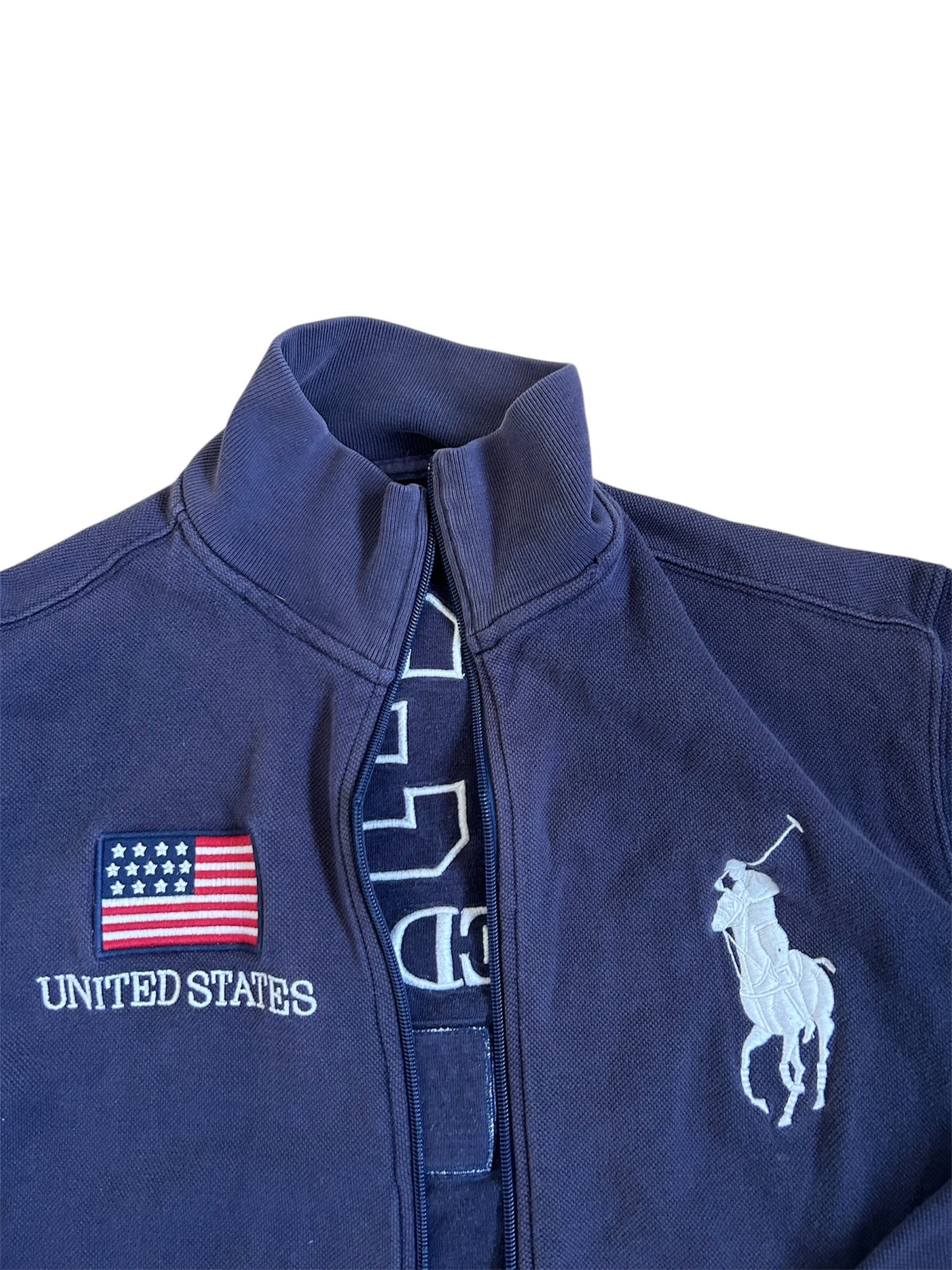 Pull zippé à imprimé drapeau « USA » Big Pony de Polo Ralph Lauren