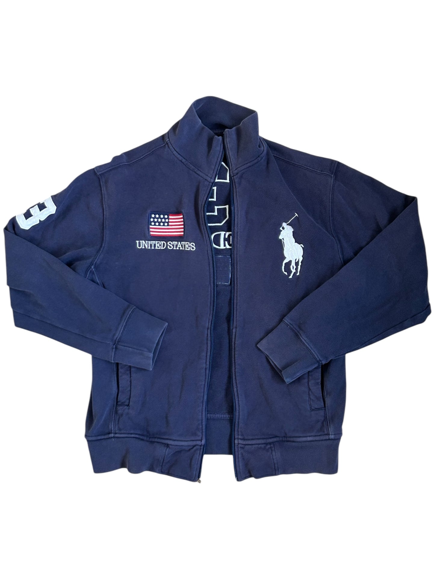 Pull zippé à imprimé drapeau « USA » Big Pony de Polo Ralph Lauren