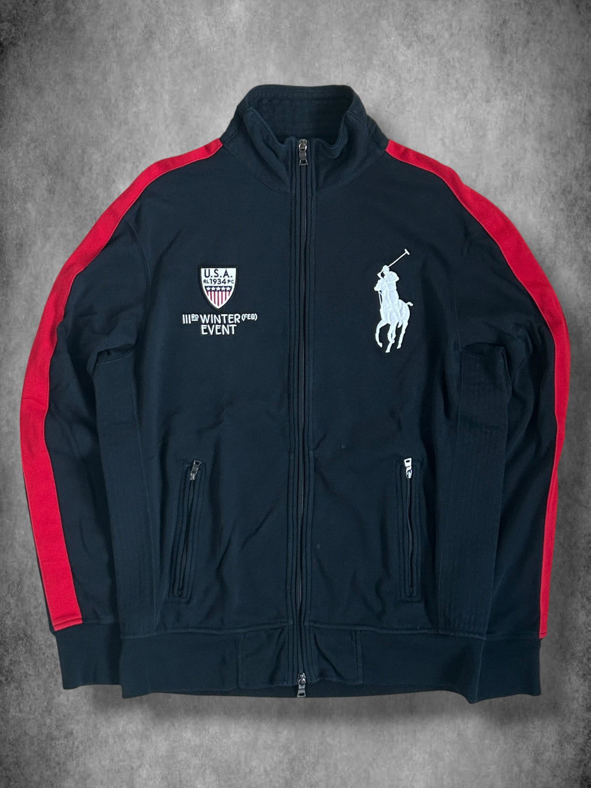 Polo Ralph Lauren Big Pony "USA" Winter Event Zipper Sweater