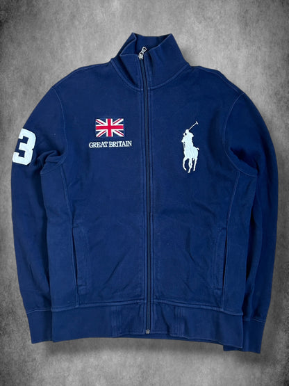 Polo Ralph Lauren Big Pony "GREAT BRITAIN" Flag Zipper Sweater