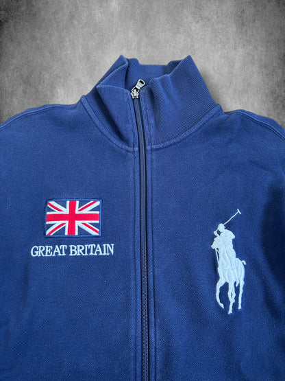Polo Ralph Lauren Big Pony "GREAT BRITAIN" Flag Zipper Sweater