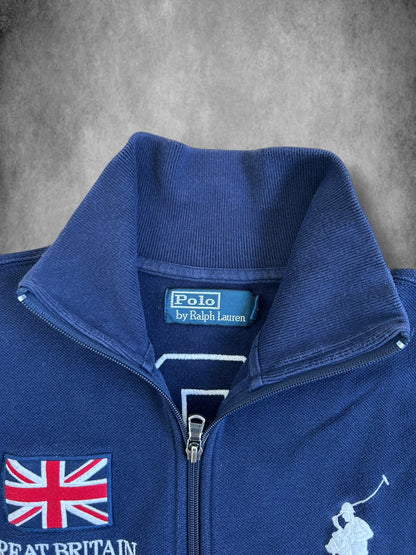 Polo Ralph Lauren Big Pony "GREAT BRITAIN" Flag Zipper Sweater