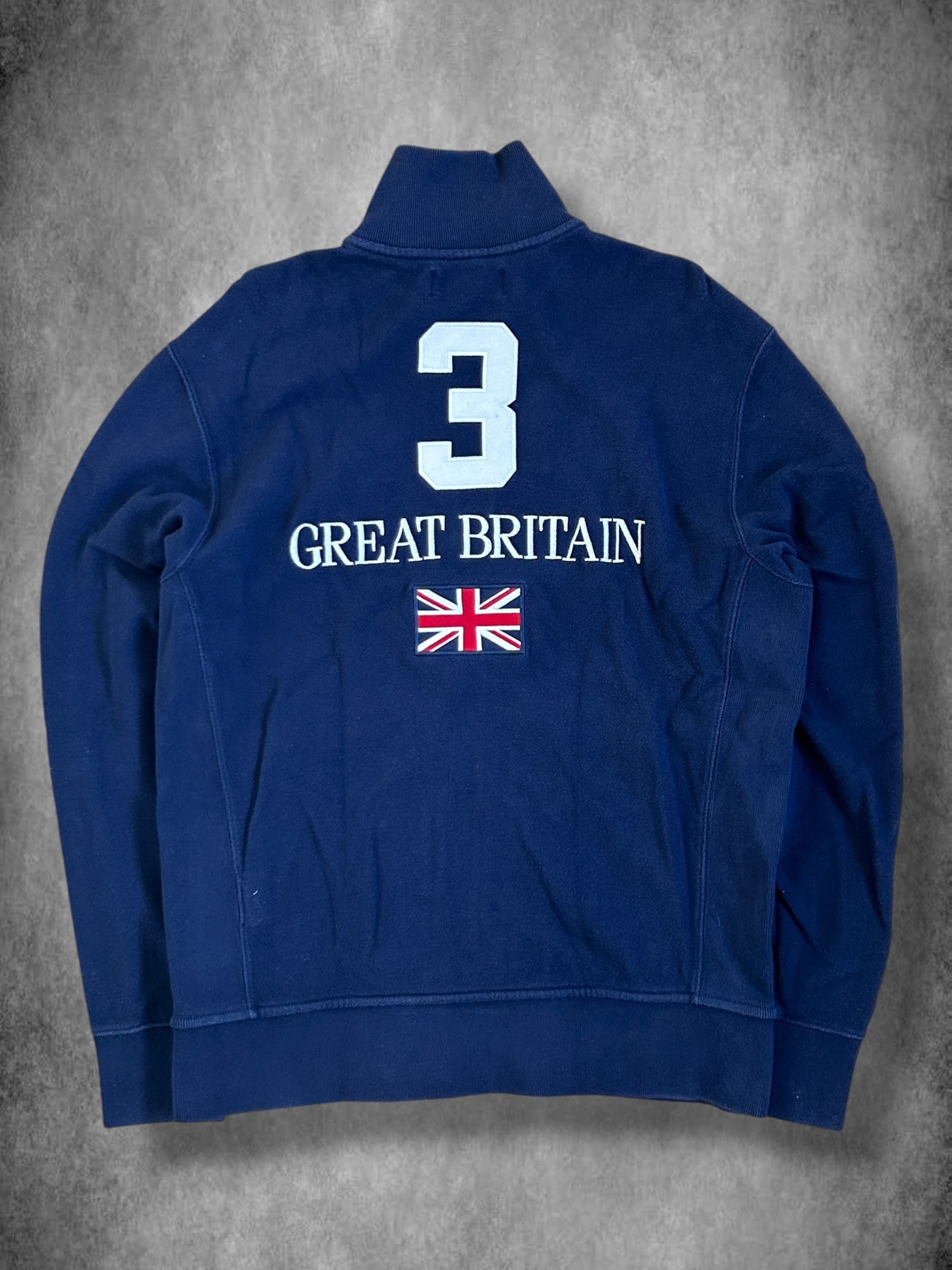 Polo Ralph Lauren Big Pony "GREAT BRITAIN" Flag Zipper Sweater