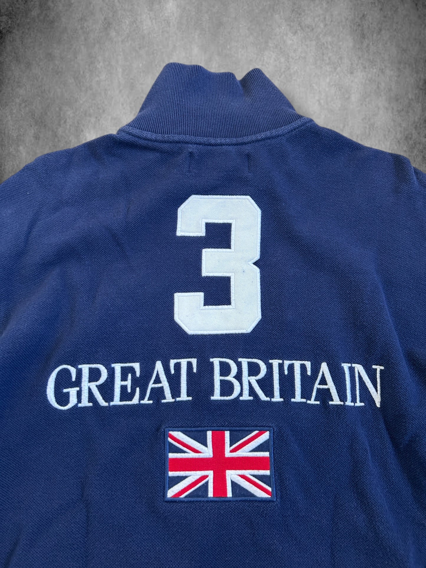 Polo Ralph Lauren Big Pony "GREAT BRITAIN" Flag Zipper Sweater