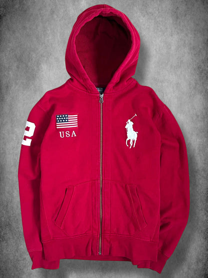 Polo Ralph Lauren Big Pony "USA" Flag Zipper Hoodie