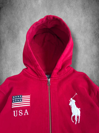 Polo Ralph Lauren Big Pony "USA" Flag Zipper Hoodie