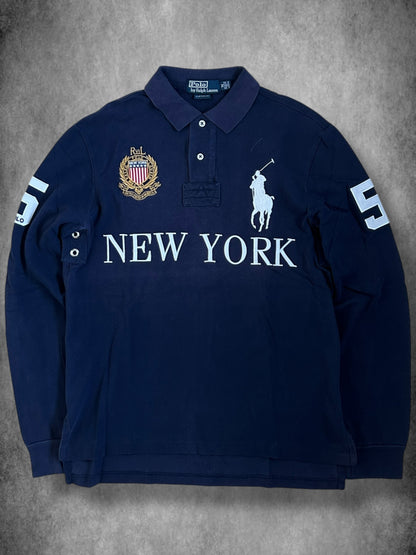 Polo Ralph Lauren Big Pony "NEW YORK" City Longsleeve Polo